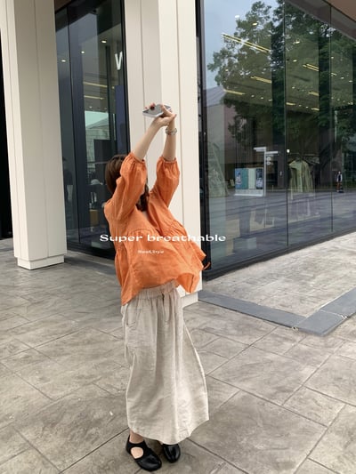 100%亞麻半裙 超好搭 版型很好9