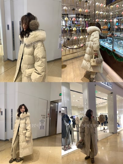 黑標｜大狐狸毛（可拆）大被子羽絨外套3