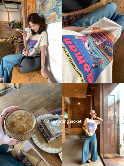 美式復古漫畫t奶杏色2