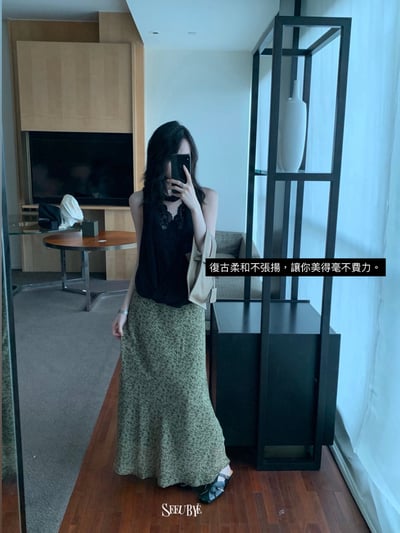 豹紋橄欖綠半身裙6