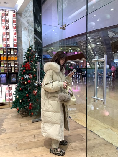 黑標｜大狐狸毛（可拆）大被子羽絨外套1