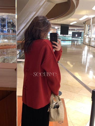 盤扣中國紅｜新年聖誕毛衣8