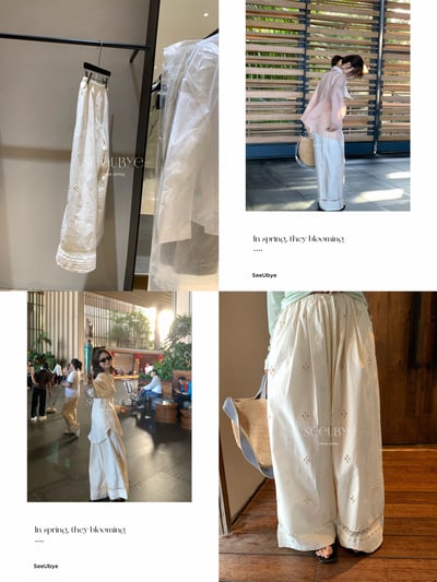 蕾絲chilly闊腿褲！好清冷啊～9