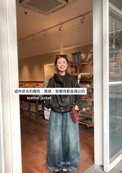 英式大牌感大翻領皮衣2