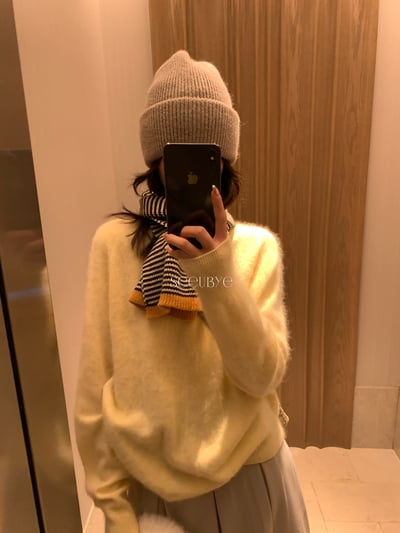 Knittibg wool條紋圍巾4