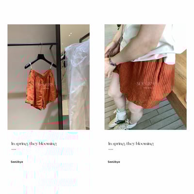 100%亞麻日系高腰短褲9