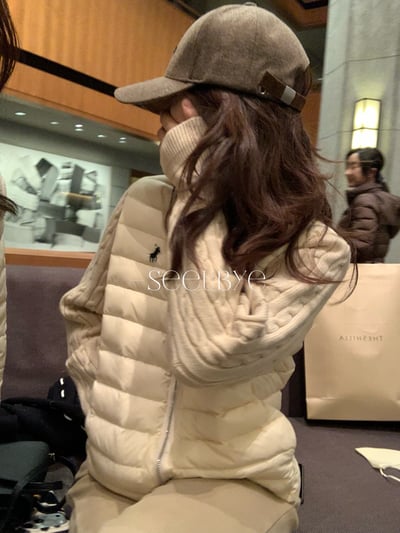 毛衣拼接拉夫/羽絨外套1