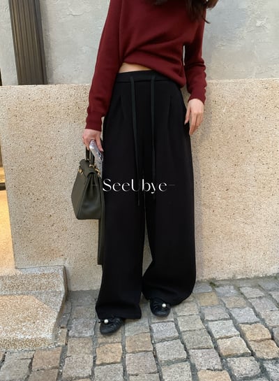 羊絨闊腿褲｜400g厚度8