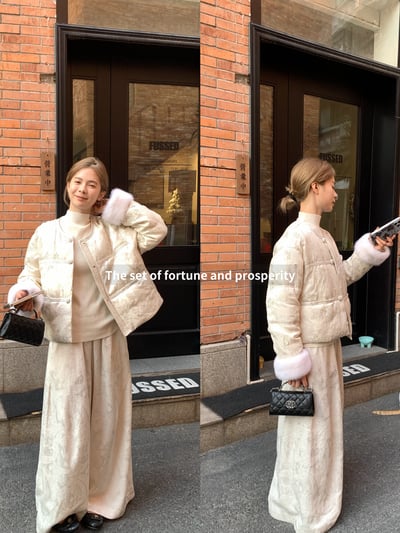 新年新中式福祿香檳羽絨外套5