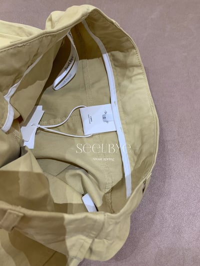 淡黃drawstring直筒褲5