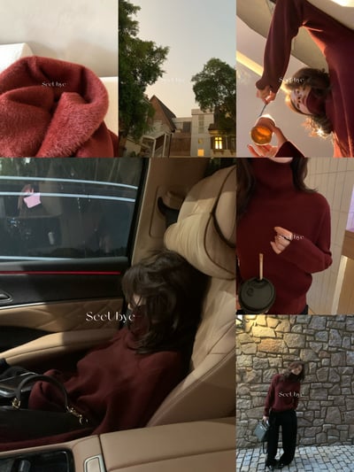 面料升級羊絨蛋白絨高領毛衣｜暖教自然發熱/7色7