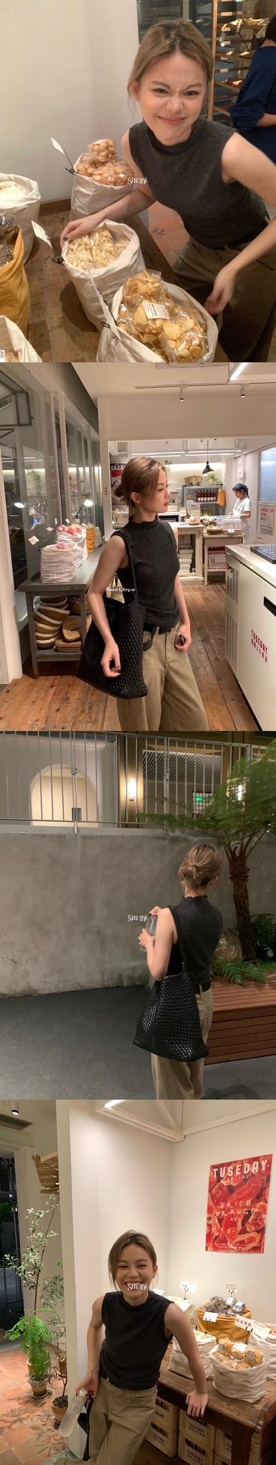 木耳邊半高領針織背心三色5