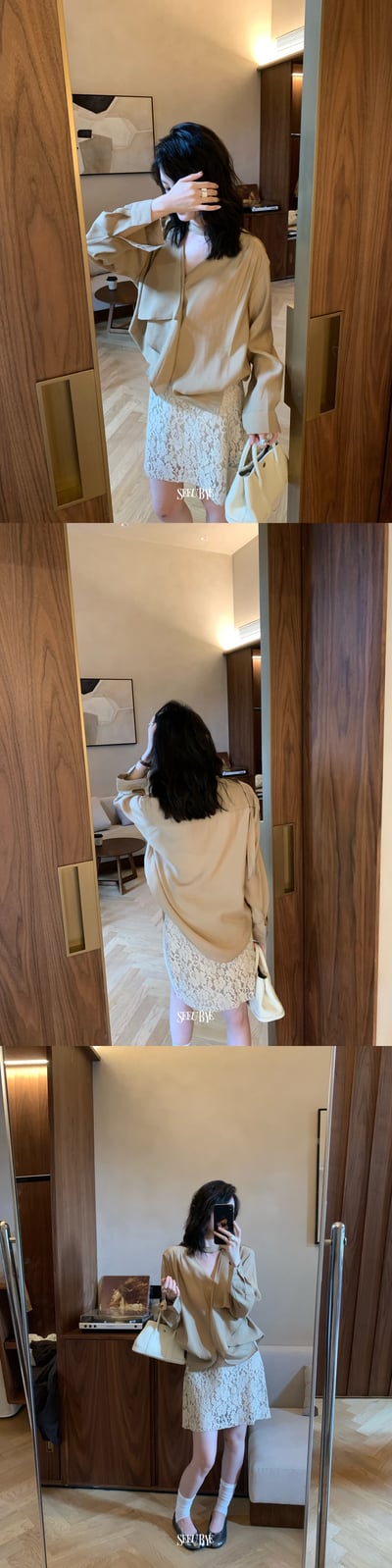 法式掛脖v領襯衫6