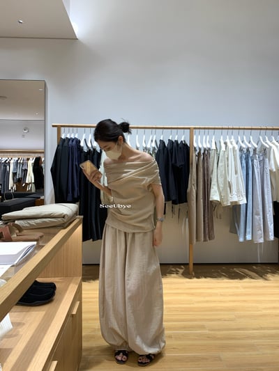 私服一字肩套裝（穿無肩帶bra)7