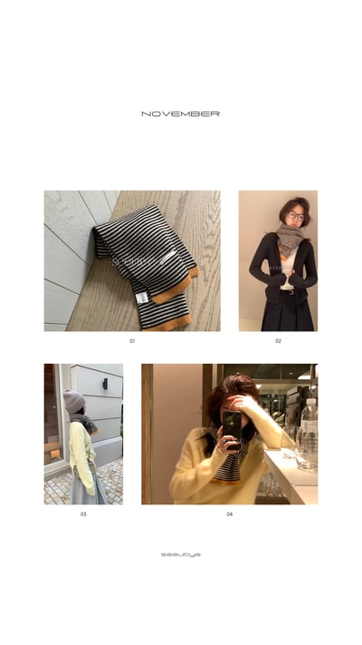 Knittibg wool條紋圍巾7