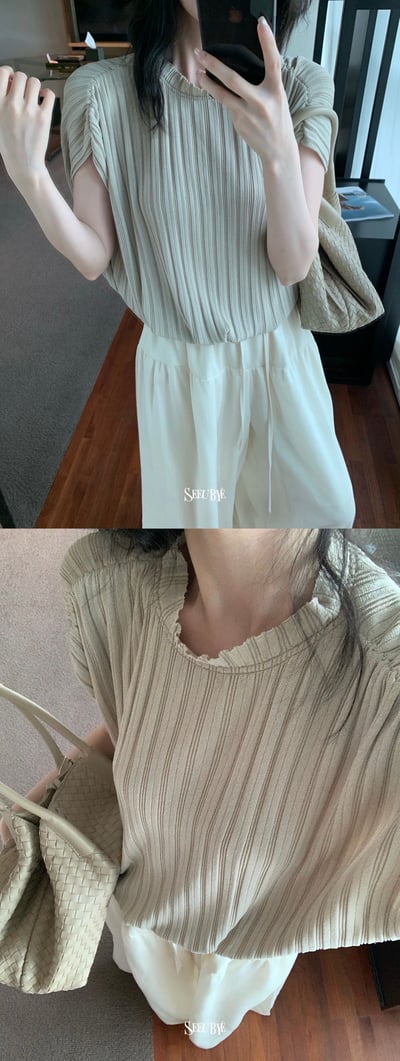 溫柔肌理蝙蝠袖兩色上衣7