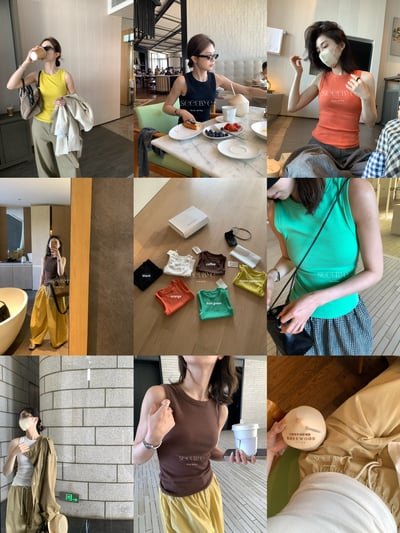 6色純棉紙片（遮副乳）工字背心9