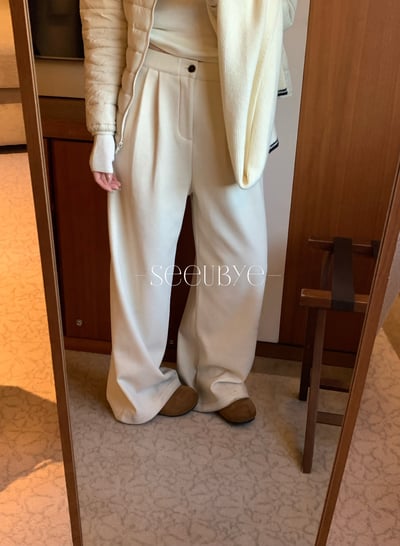 主推呢子加絨闊腿褲7