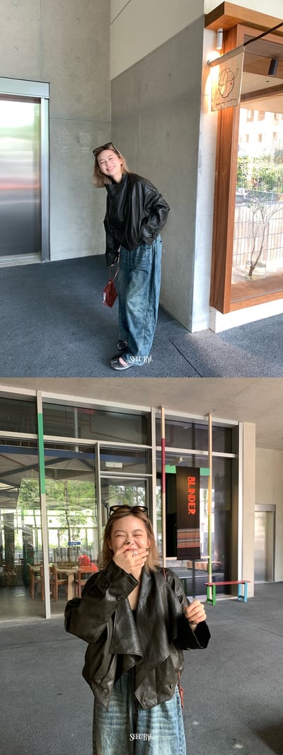 英式大牌感大翻領皮衣3