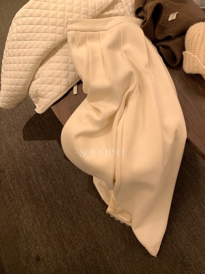 國風蕾絲毛呢褲5