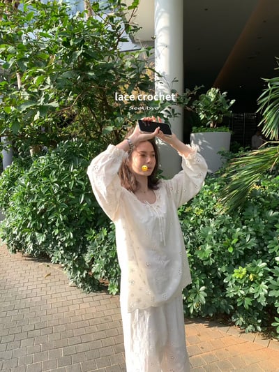 黑標|南法假日全手工勾花｜100% 全棉家居服1