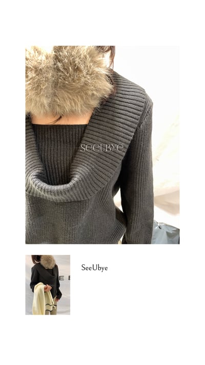 一件柔霧turn down collar 毛衣8