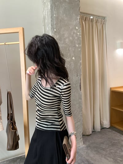 中修條紋tee(含天絲）3