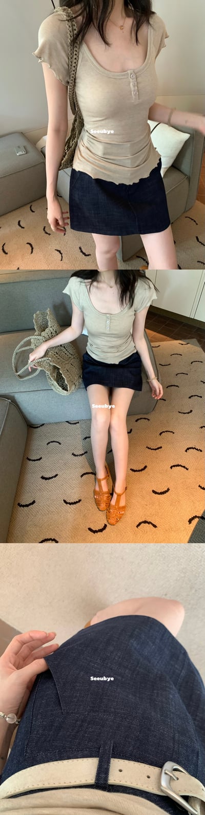 原牛色牛仔半裙6