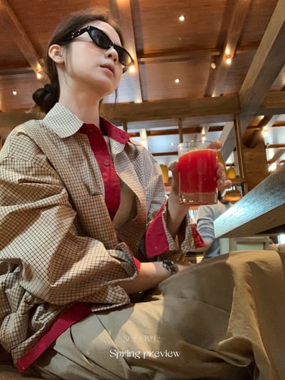 摩登出格｜格紋廓形襯衫1