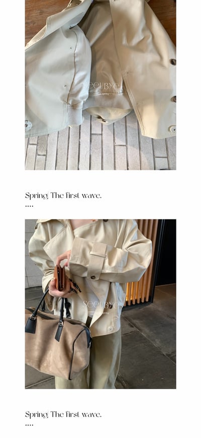 經典版型天絲廓形短風衣8