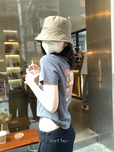 純棉趣味正肩tee1