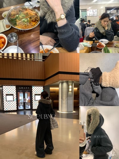 冬天必買｜真毛領加絨舒服衛衣套裝3