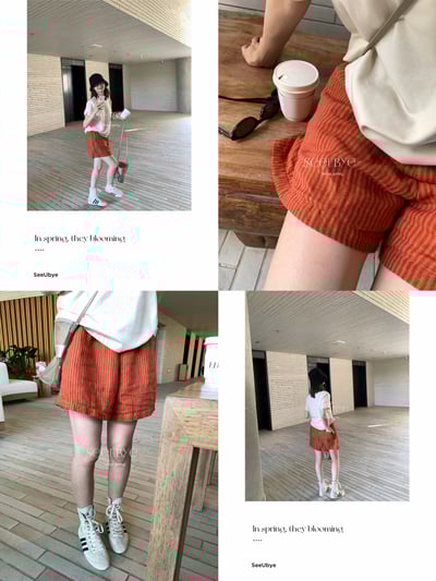 100%亞麻日系高腰短褲5