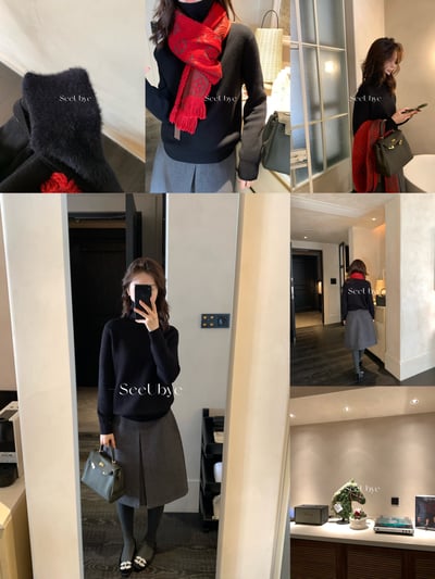 面料升級羊絨蛋白絨高領毛衣｜暖教自然發熱/7色4