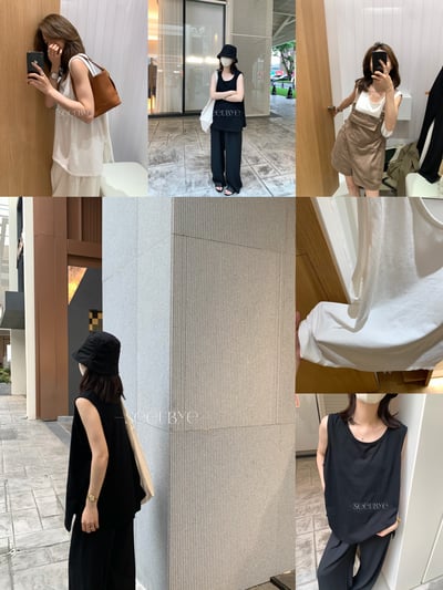 日系oversize 大版背心1