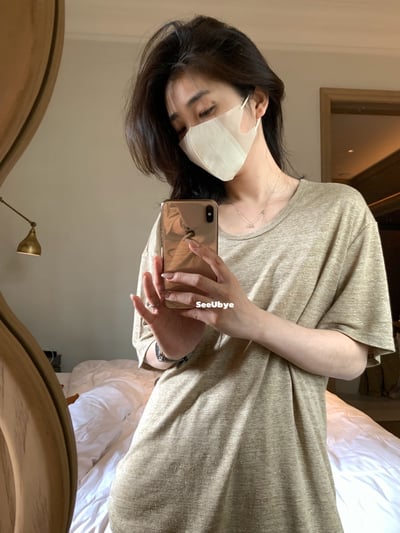 純給自己做了一件（70%亞麻）oversize tee1