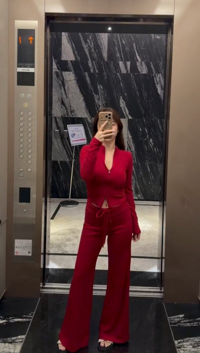 立領雙拉鍊套裝1