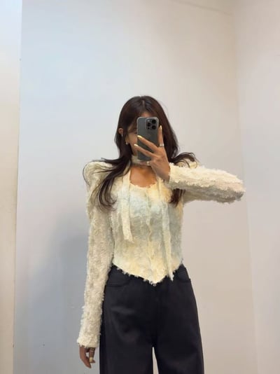 O10 正韓蕾絲繞薄長袖3