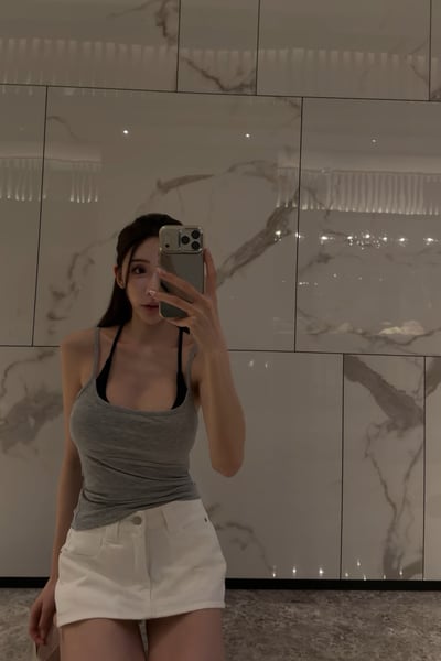 甜酷假兩件胸墊背心11
