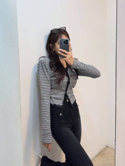 O11 正韓條紋小外套4