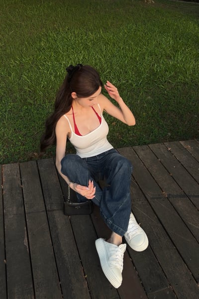 甜酷假兩件胸墊背心4