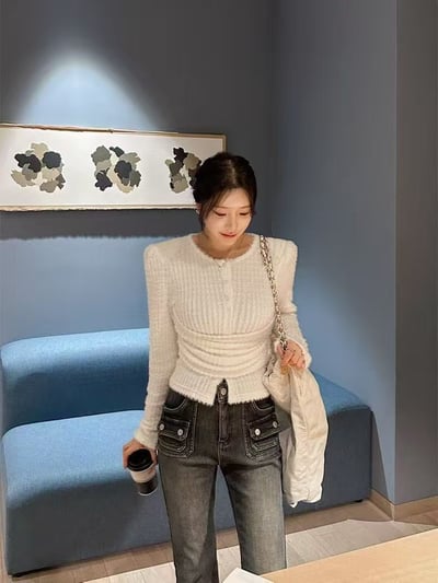 O12 正韓收腰長袖2