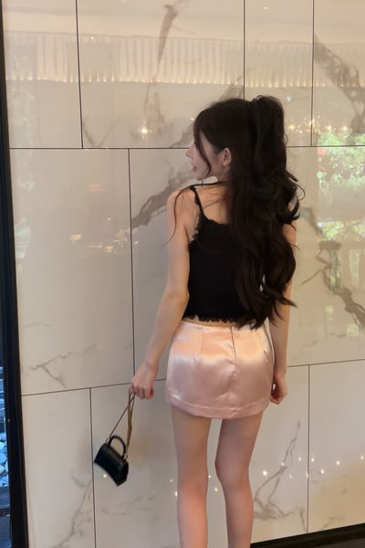 高級厚磅絲緞褲裙2