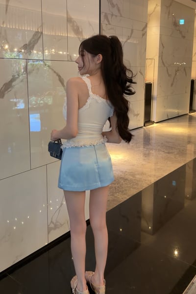 高級厚磅絲緞褲裙4