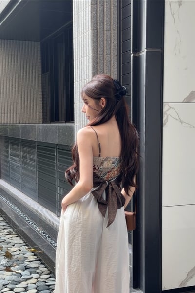 復古絲巾後綁帶背心3