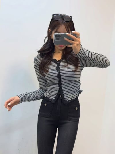 O11 正韓條紋小外套3