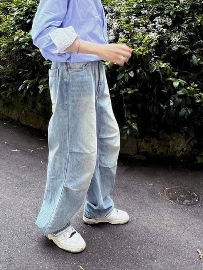 韓國選品｜皺褶刷舊vibe牛仔褲5