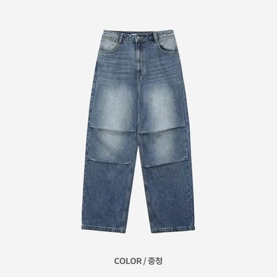 韓國選品｜皺褶刷舊vibe牛仔褲7