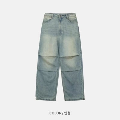 韓國選品｜皺褶刷舊vibe牛仔褲6