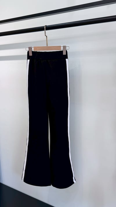 鬆緊腰彈性喇叭褲5